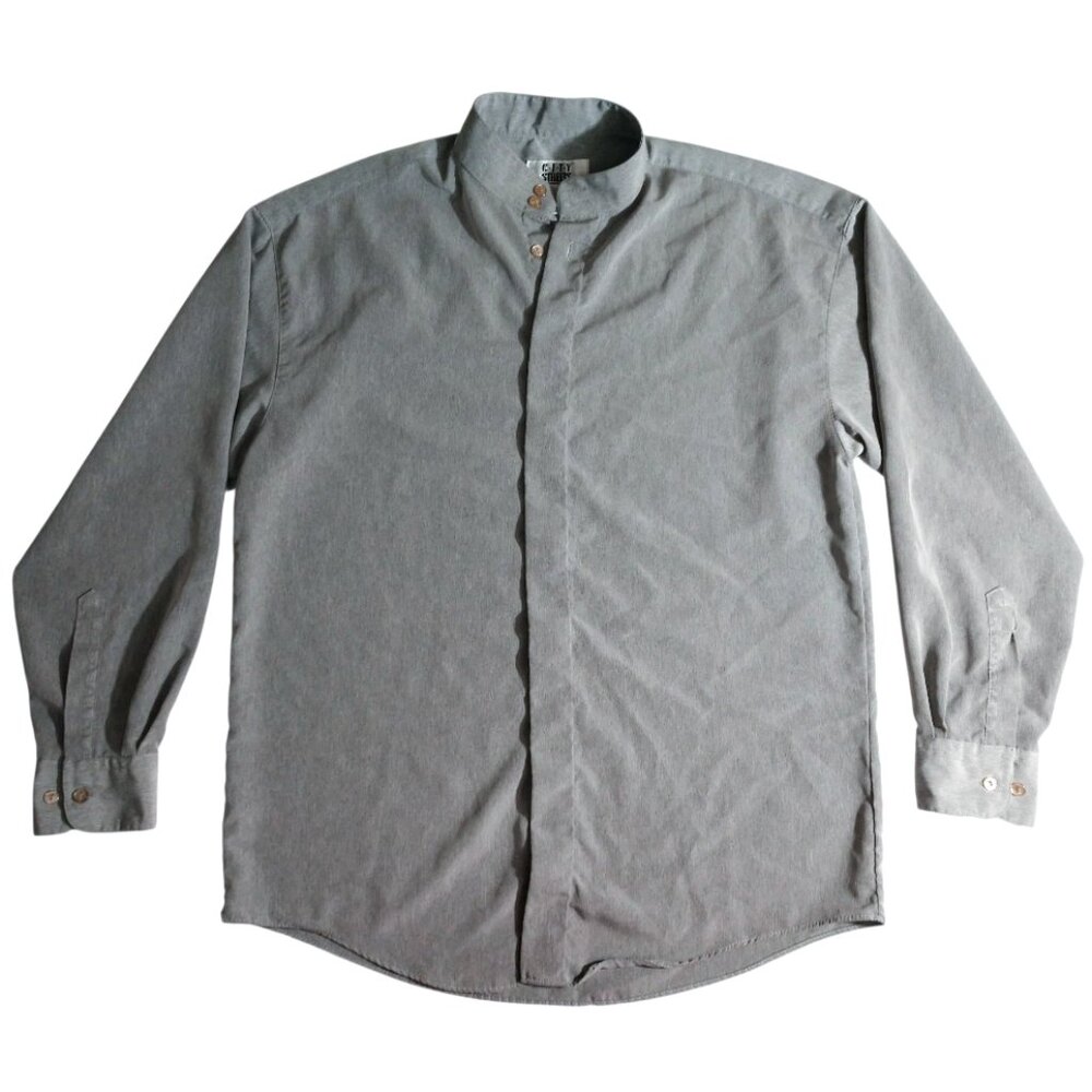 City Streets Men's Gray Button Up Long Sleeve Shirt M Medium